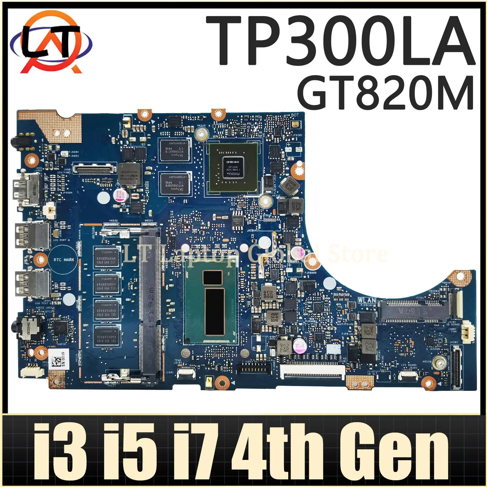 TP300LA Mainboard For ASUS TP300L TP300LD TP300LJ Q302L Q302LA Laptop Motherboard I3 I5 I7 4th Gen CPU 4GB RAM UMA/GT820M