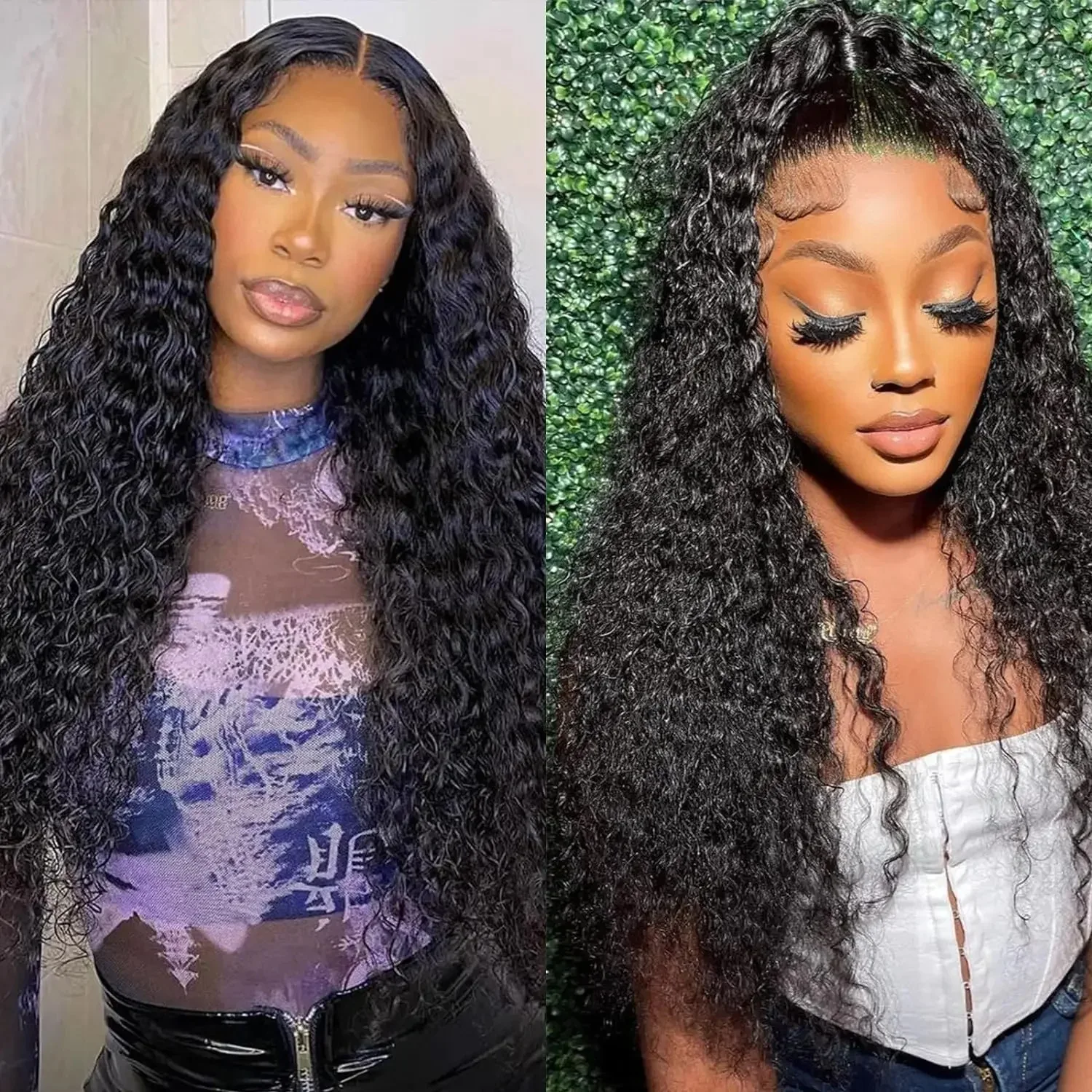 Deep Wave 30 32 40 Inch 13x5 Lace Front Wig Brazilian Water Wave Curly 13x6 HD Transparent Lace Frontal Wig 100% Human Hair Wigs