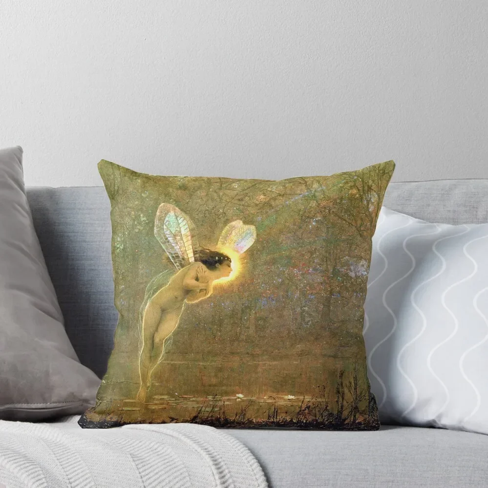 Iris the Rainbow Goddess - John Atkinson Grimshaw Throw Pillow Plaid Sofa Cushion Cover Set pillow