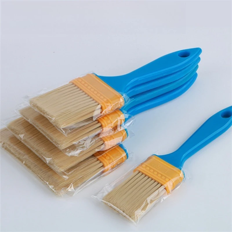 5pcs Paint Brushes with Handles - Durable Plastic Bristles, for Smooth Application, Wall Painting Tools, Paint Brushes for Walls