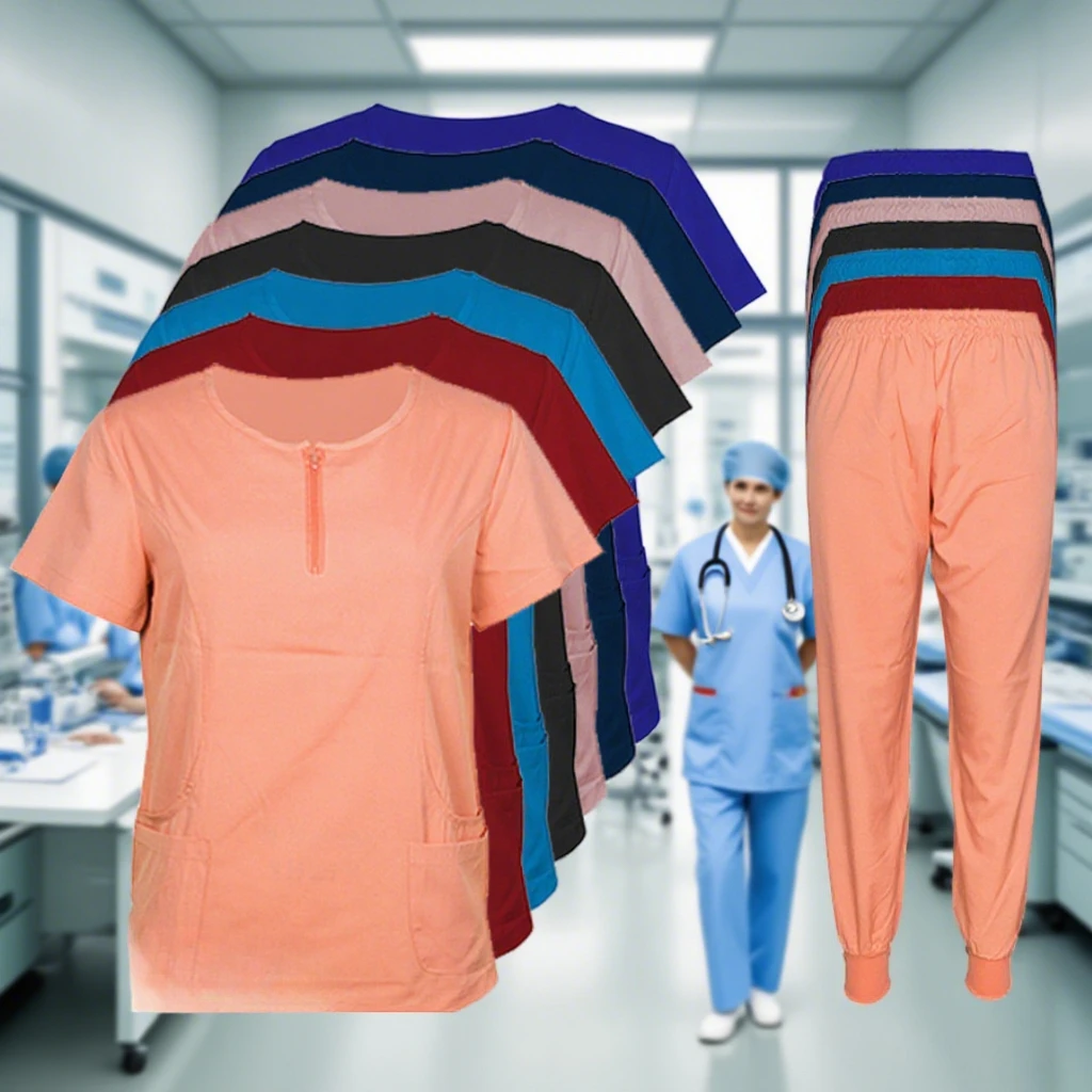 Vêtements de travail pour infirmières, ensemble fendu élastique à manches courtes à séchage rapide pour Salon de beauté d'hôpital, vêtements de travail d'été pour infirmières, ensemble de gommage