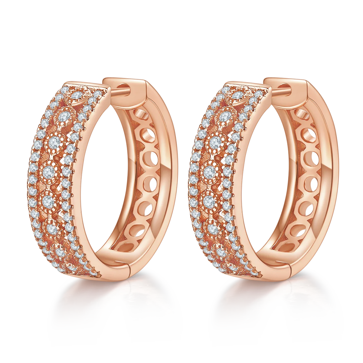 20mm Iced Moissanite Hoop Earrings Women 925 Sterling Silver Fine Jewelry Mosan Diamond Circle Earrings Pass Tester Birthday