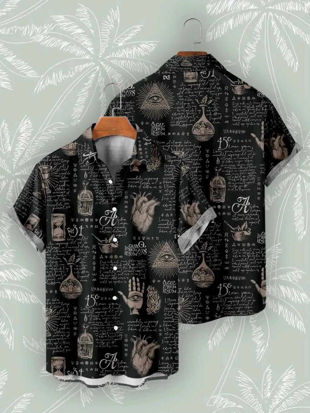 Men's Short Sleeve Y2k Shirts High Quality Oversized Skull Streetwear Vintage Hawaiian Shirt Blouses Summer Beach Tops Clothing