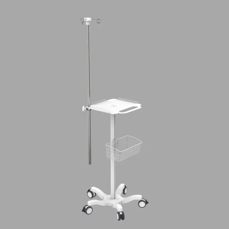 Modern Multi-Functional Hospital Patient Mobile Monitor Trolley Metal Medical Trolley With IV Pole Ultrasound/Medical Equipment