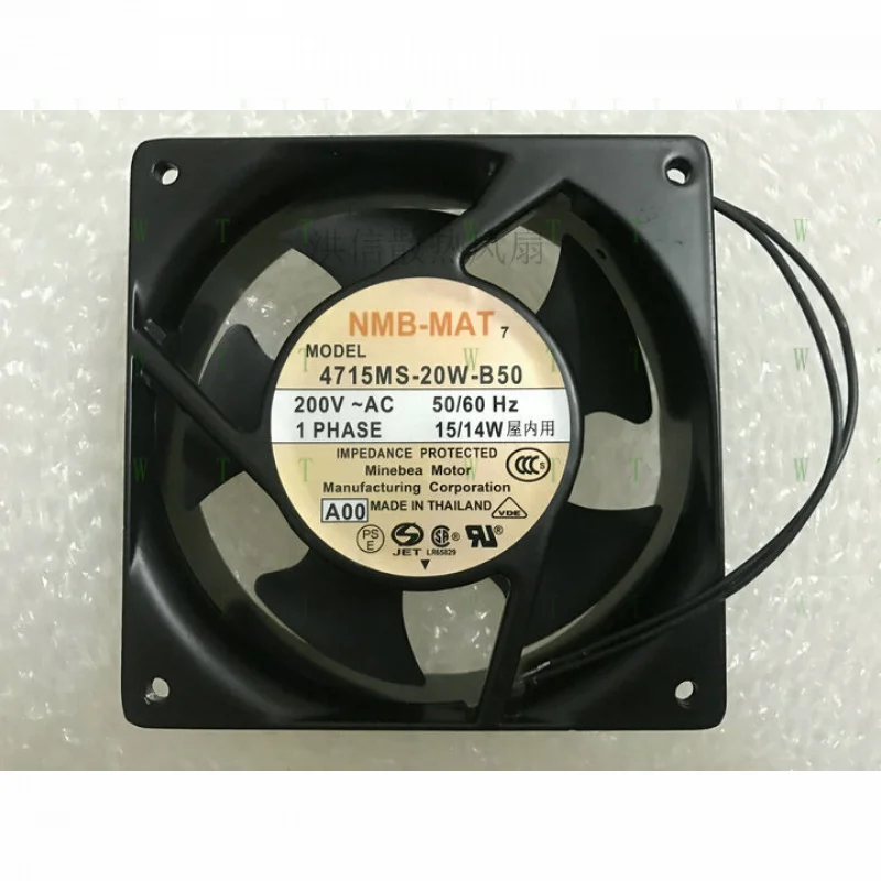 

H 1 pcs NMB Fan 4715MS-20W-B50 AC 200V 15/14W 12038 12CM 2 Wire cooling fan