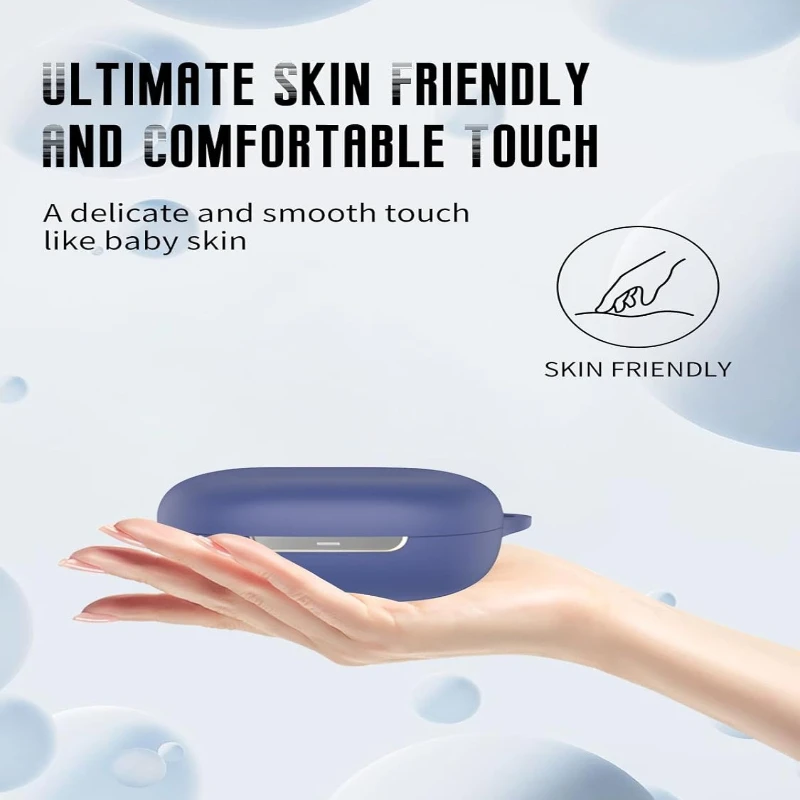 

For SHOKZ OpenFit 2+ T921 Earbuds Case - Soft Silicone Cover with Carabiner, Lanyard & Shockproof Protection