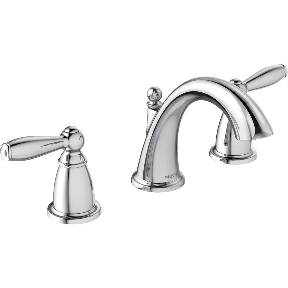 

Moen Brantford Chrome Two-Handle High Arc Widespread Bathroom Faucet with 3-Hole Installation and Included Valve, TV6620