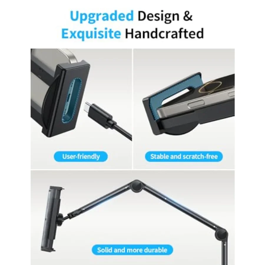 OMOTON タブレットスタンド デスク用 調整可能な電話ホルダー ベッド用 1アーム付き 4.7～11インチ iPad Pro Air Mini Kindle対応