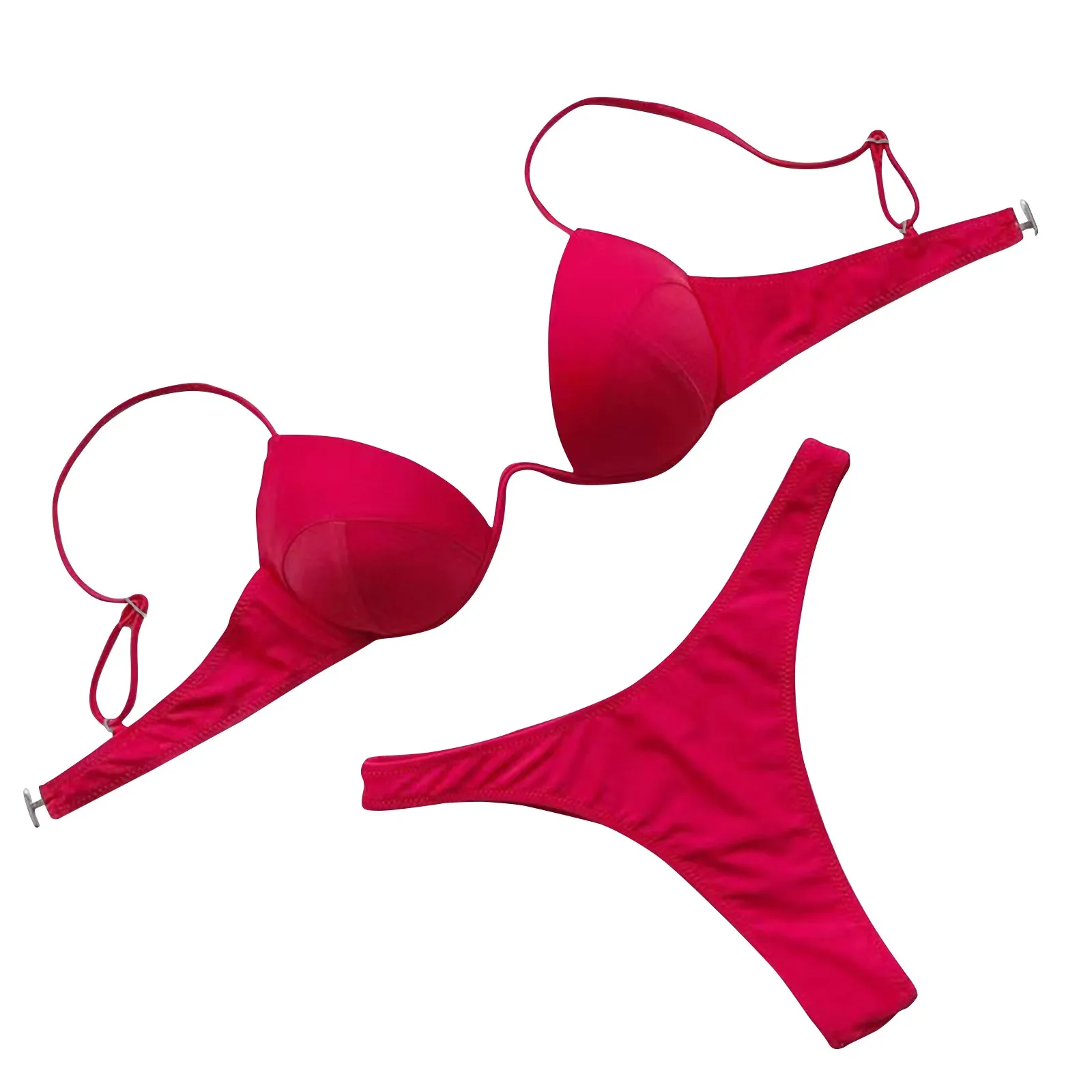 المرأة انقسام بيكيني مجموعة مثير عارية الذراعين مشبك الصلبة ملابس السباحة الشاطئ أزياء كلاسيكية بسيطة مجموعة البكيني مع ملخصات السباحة عالية الخصر