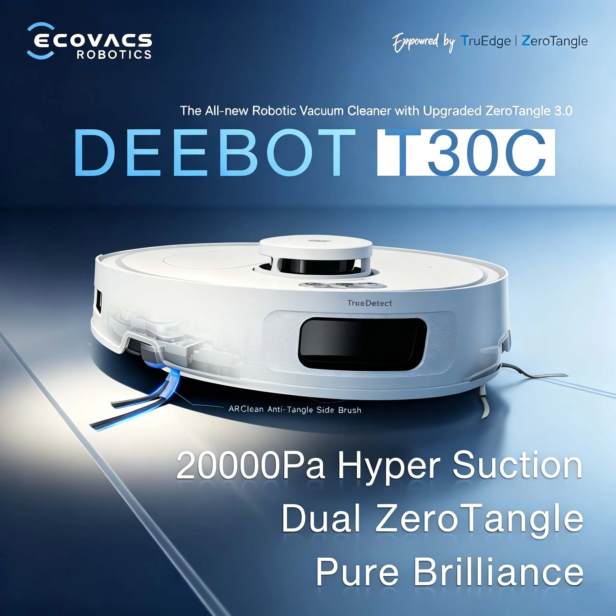 ECOVACS DEEBOT T30C OMNI Robot Vacuum & Mop with All-in-One Station Hot Water Self-Washing & Drying Clean Robot for Home & Hotel