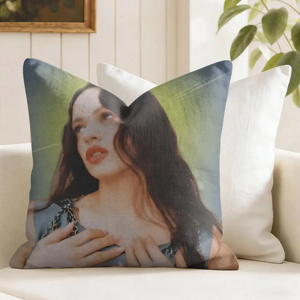 SINGER R-Rosalia Cushion Cover Eco Linen Pillow Case | Double-Sided Print, Breathable & Durable, Hidden Zipper Home Decor Gift