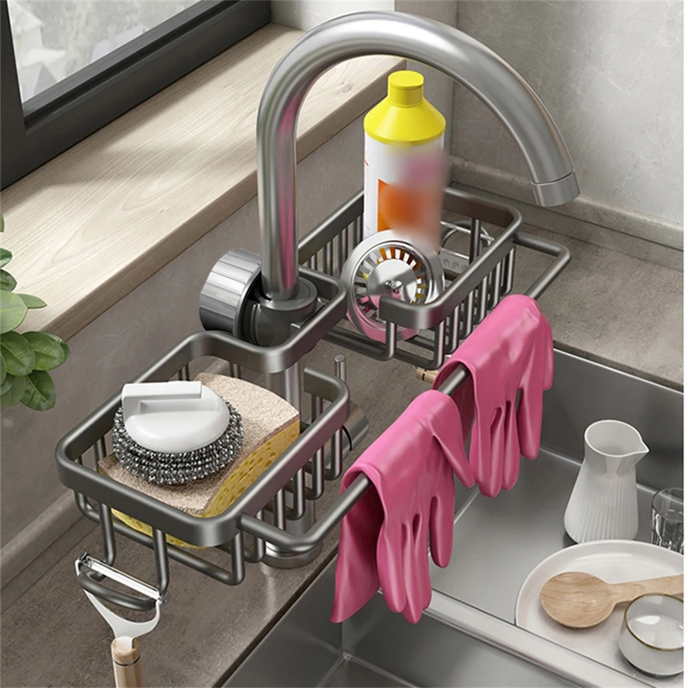 Kitchen Supplies Non Porous Detergent Storage Sponge, Two-Way Drainage Kitchen Cleaning Supplies Cloth Storage Rack