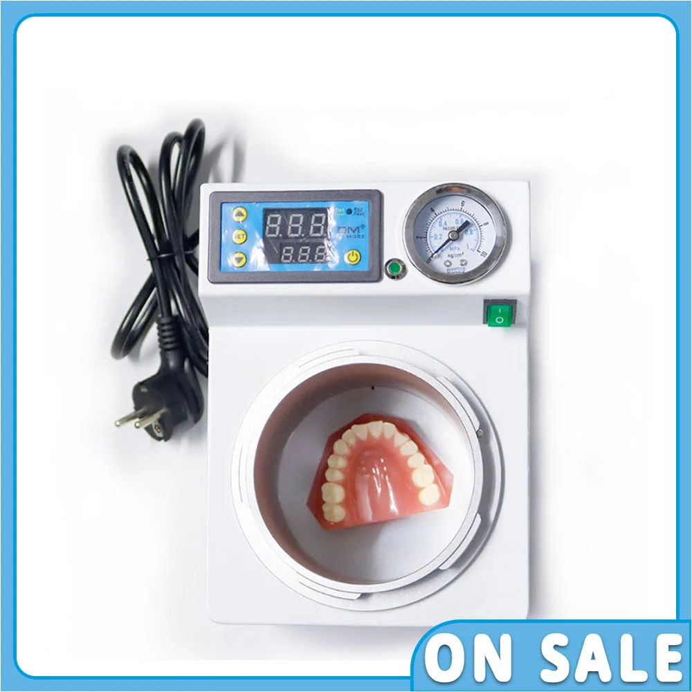 Dental Lab Automatic Polymerizer Portable Curing Pressure Pot Polymerizing Digital Display Adsorption Silicone Rubber RepairTool