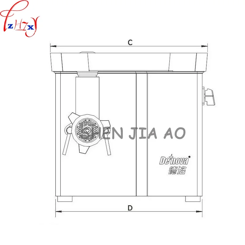 1100W เครื่องบดเนื้อ DM-22 สแตนเลสสตีลเดสก์ท็อปเครื่องบดเนื้อร้านอาหารเนื้อตัดอุปกรณ์จําเป็น