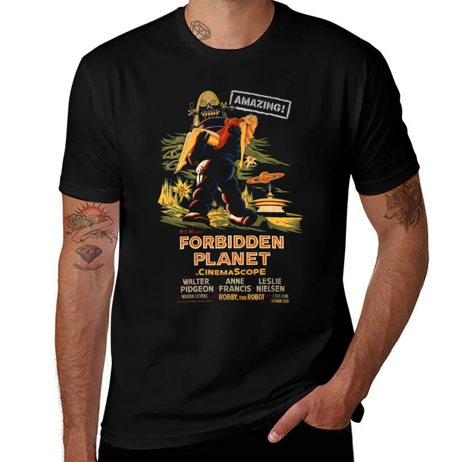 

Forbidden Planet Poster T-Shirt t shirts for man graphic tees t shirt custom print man t shirt summer T-shirt