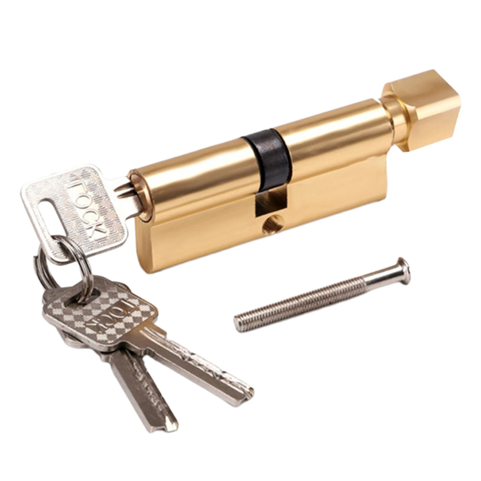 70mm Door Lock Cylinder 3 Keys Anti-Theft Entrance Gate Lock Home Security Interior Bedroom Household Improvement Hardware