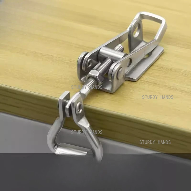 Stainless steel quick fixture 90 degree right angle lock buckle adjustable box buckle hardware accessories door bolt clamp