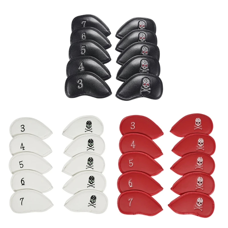 

10Pcs Waterproof Golf Putter Cover Golf Iron Head Cover PU Leather Golf Club Cover Iron Headcover Golf Club Head DropShipping