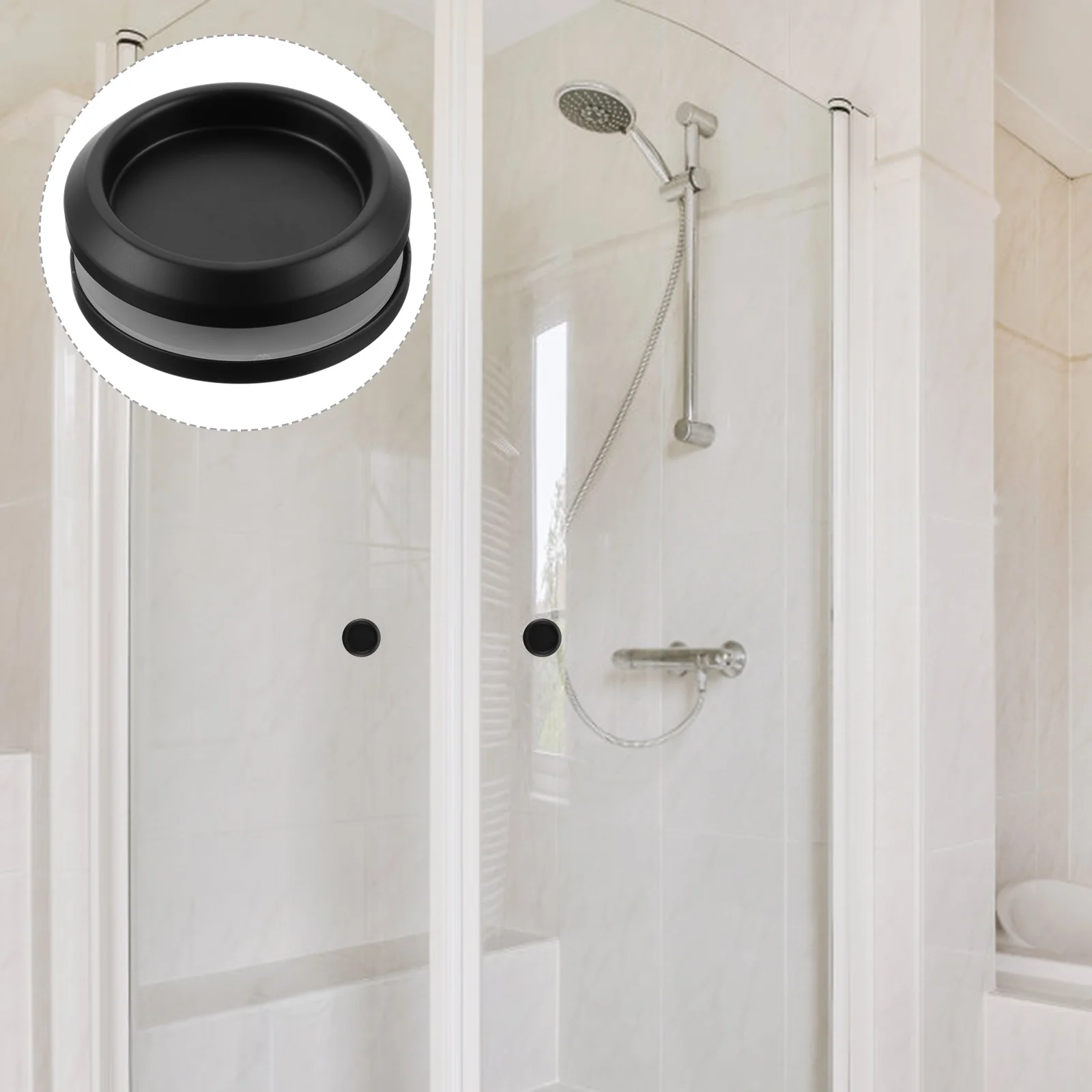 2 قطعة مقبض باب زجاجي منزلق من الفولاذ المقاوم للصدأ سحب دائري بدون صدأ سهل التركيب للأبواب الداخلية والحمام #3