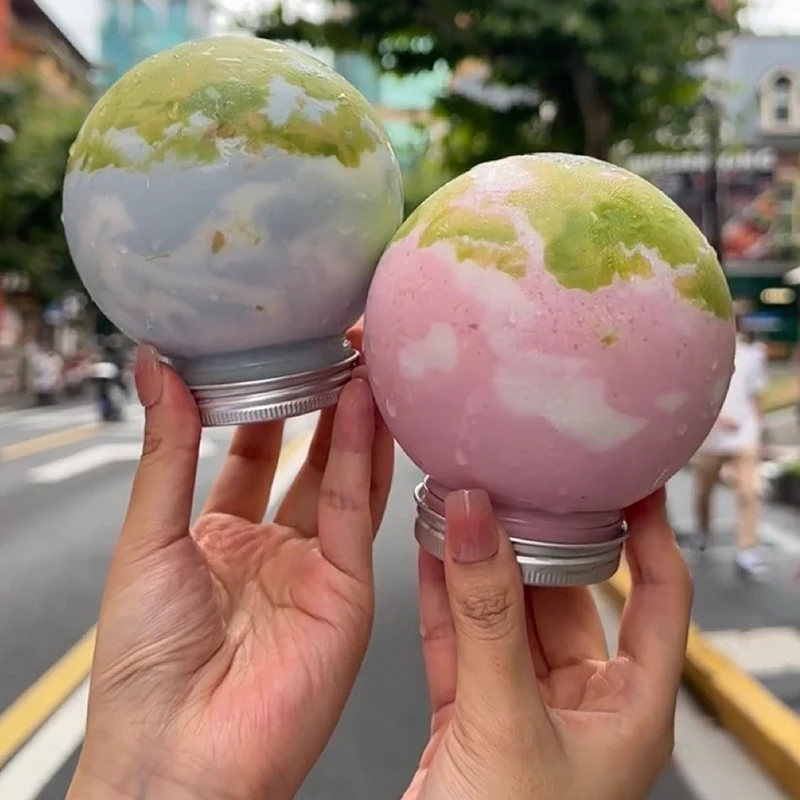 1pc 250/400ml Spherical Shape Water Bottles For Milk Tea Coffee Juice Portable Drinking Cups Home Transparent Juicing Drink Part