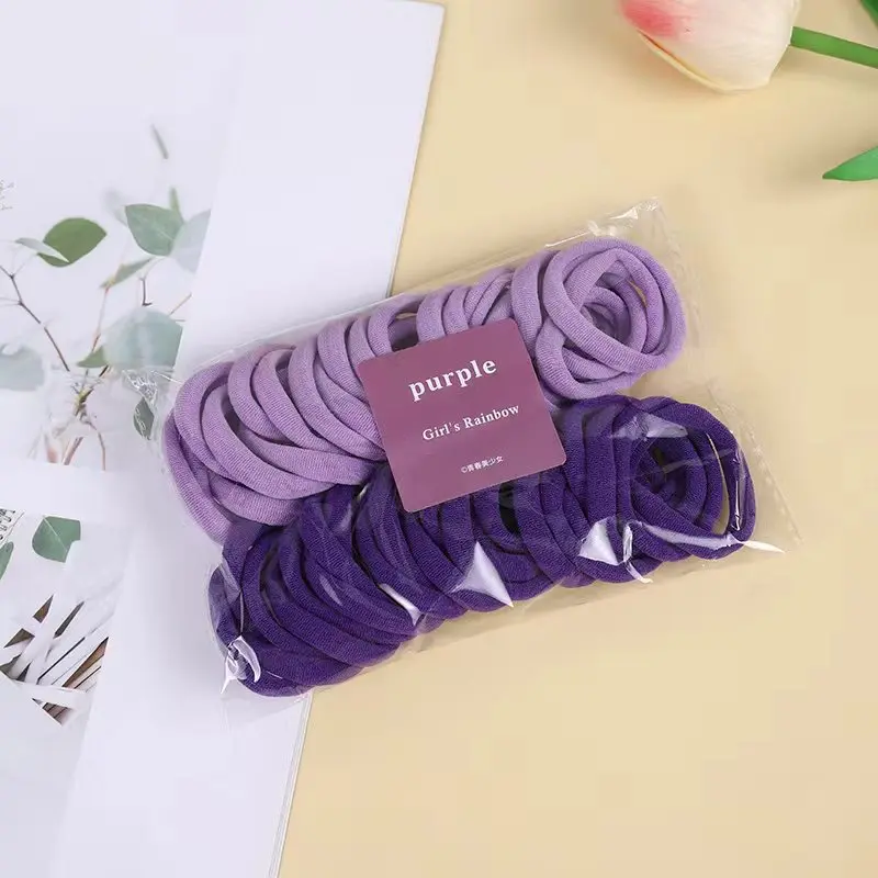 48Pcs 4CM Large Elastic Hair Bands Girls Colorful Nylon Headband For Children Ponytail Holder Scrunchie Women Hair Accessories image 4
