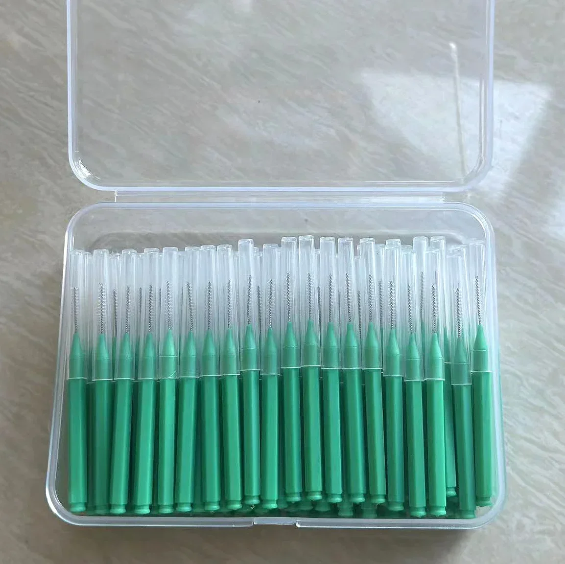 100/200 Stuks Doos Rager 0.6-1.5Mm Reiniging Tussen Tanden Mondverzorging Orthodontische I Vorm Tandzijde I-type push pull