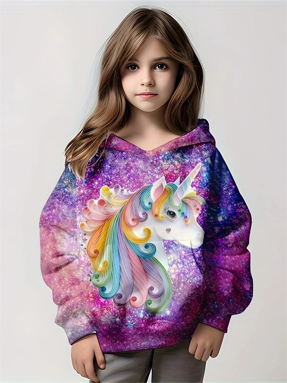 new kids clothing hoodies 3d unicorn print hoodies kids long sleeve tops casual fashion girls clothing featured kids clothing