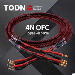 TODN L-4S8F speaker cable 1 Pair OFC audio cable HI-FI high-end amplifier speaker cable Banana plug