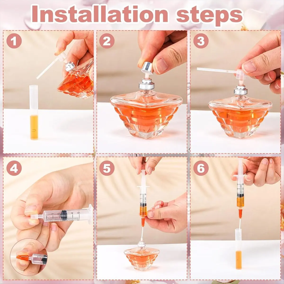 

*ESTR 64Pc 5ml Perfume Refill Pump Tools Perfume Decanter Kit Refillable Spray-Bottle Dispenser Pumps for DIY Making Fragrance