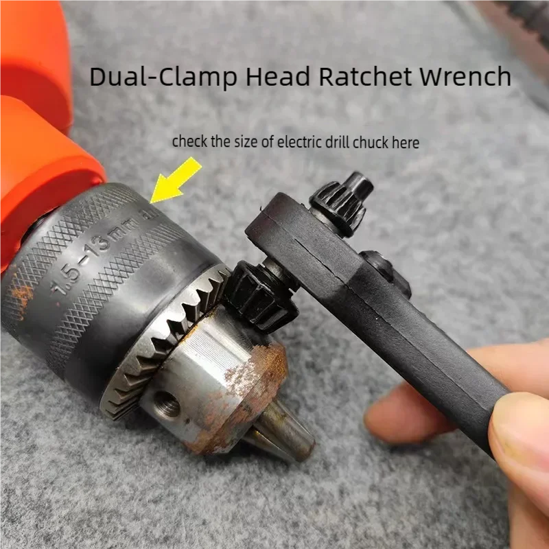 

1pc Electric Drill Special Chuck Key Wrench Labor saving 2-in-1 Ratchet Quick Disassembly Three-jaw Key Handgun Drill Accessorie