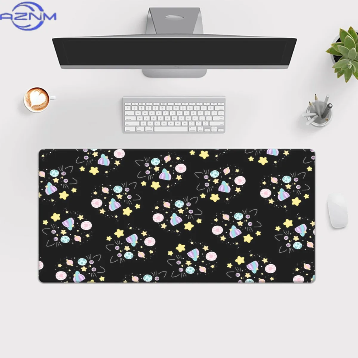 1pc a High-Definition Printed Pad Featuring a Black Dot Pattern, Designed for Desks. This Multifunctional XXL Mousepad Serves As