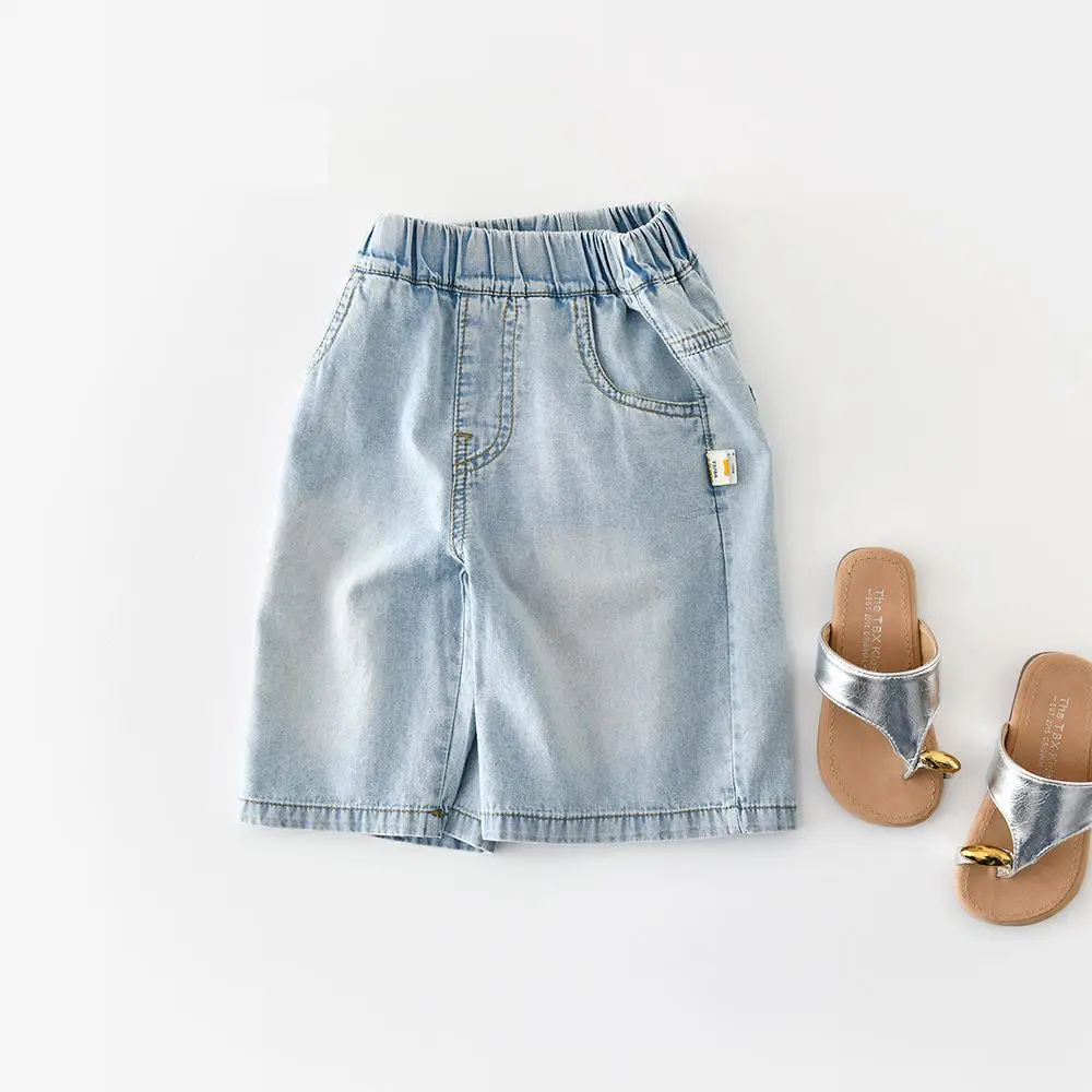 

2026 Summer New Children Loose Denim Shorts Fashion Girls Thin Wide Leg Pants Kids Boys Casual Middle Pants Toddler Clothes