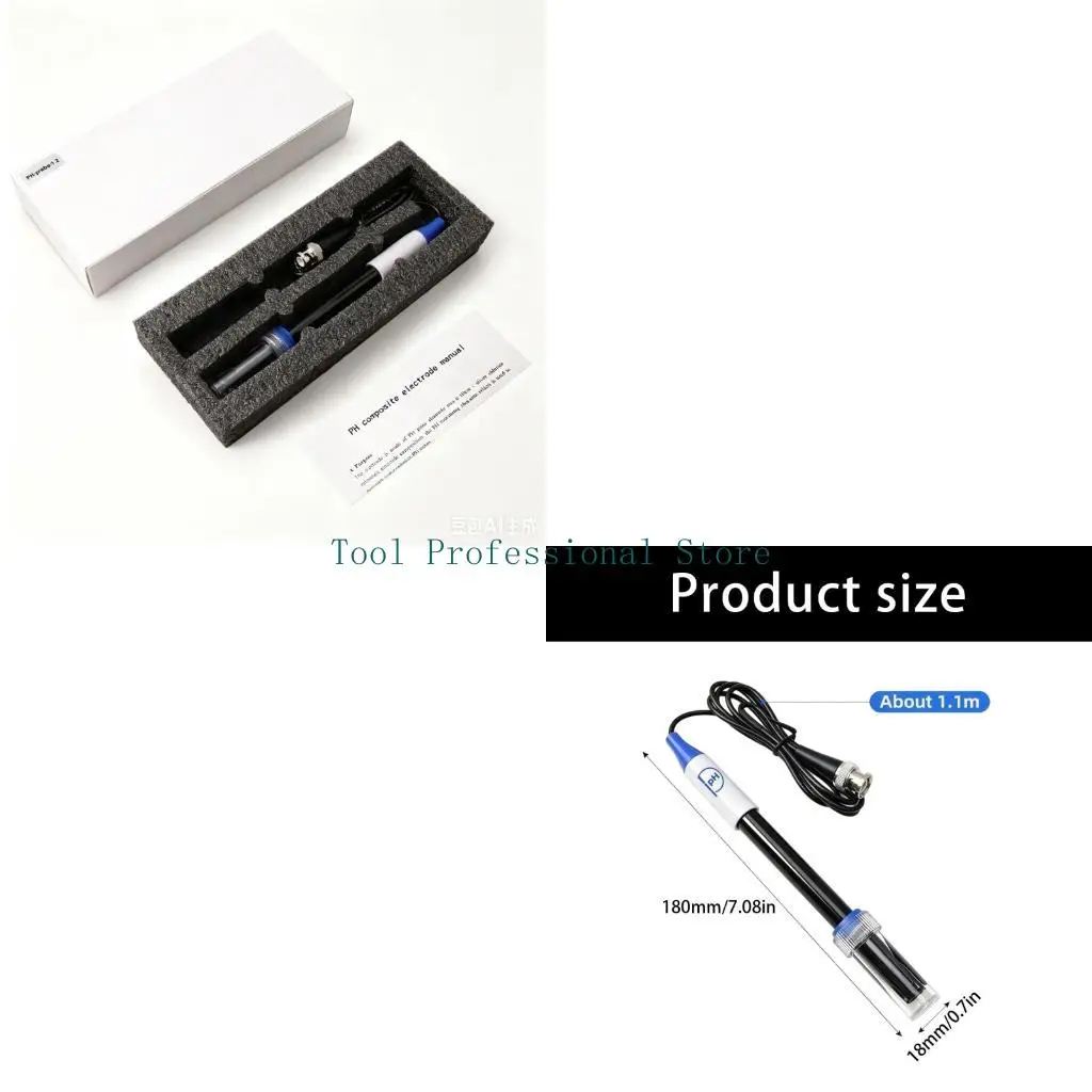 57QF Review Electrode Probes 0-14 for Routine Liquid Acidity Monitoring, Water Quality Meter Probes with Cord
