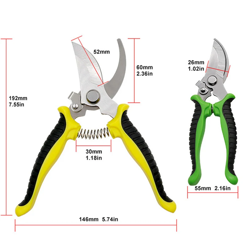 1Pcs Garden Scissors Professional Sharp Bypass Tree for Gardening Pruning Bonsai Edging Secateurs Agriculture Trimmer Hand Tools