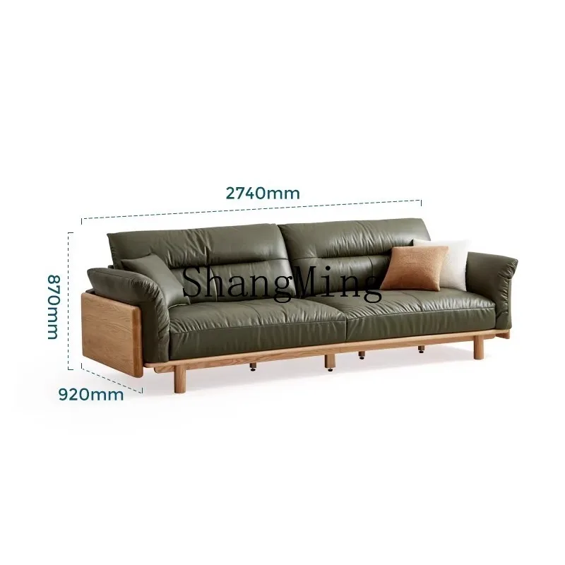 

ZHB Fashion Simple Home Furnishing Oak Solid Wood Sofa Straight Row Three-person Furniture Wood Industry G
