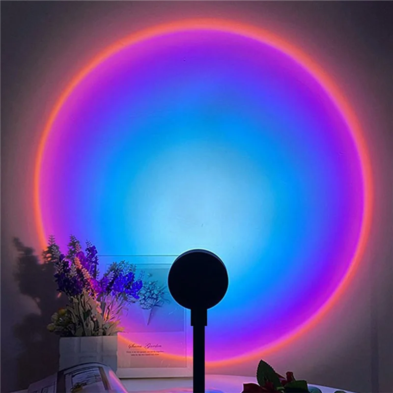 

ABUP-2X LED USB Sunset Lamp Night Light Projector Birthday Party Decoration Portable Mood Light For Bedroom Living ,Rainbow