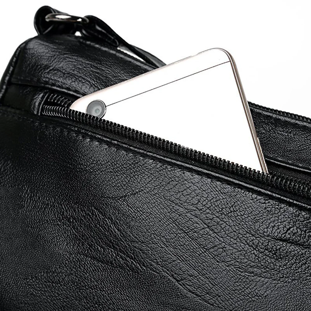 

Женская кожаная сумка через плечо с несколькими карманами для мам, женские сумки через плечо на молнии