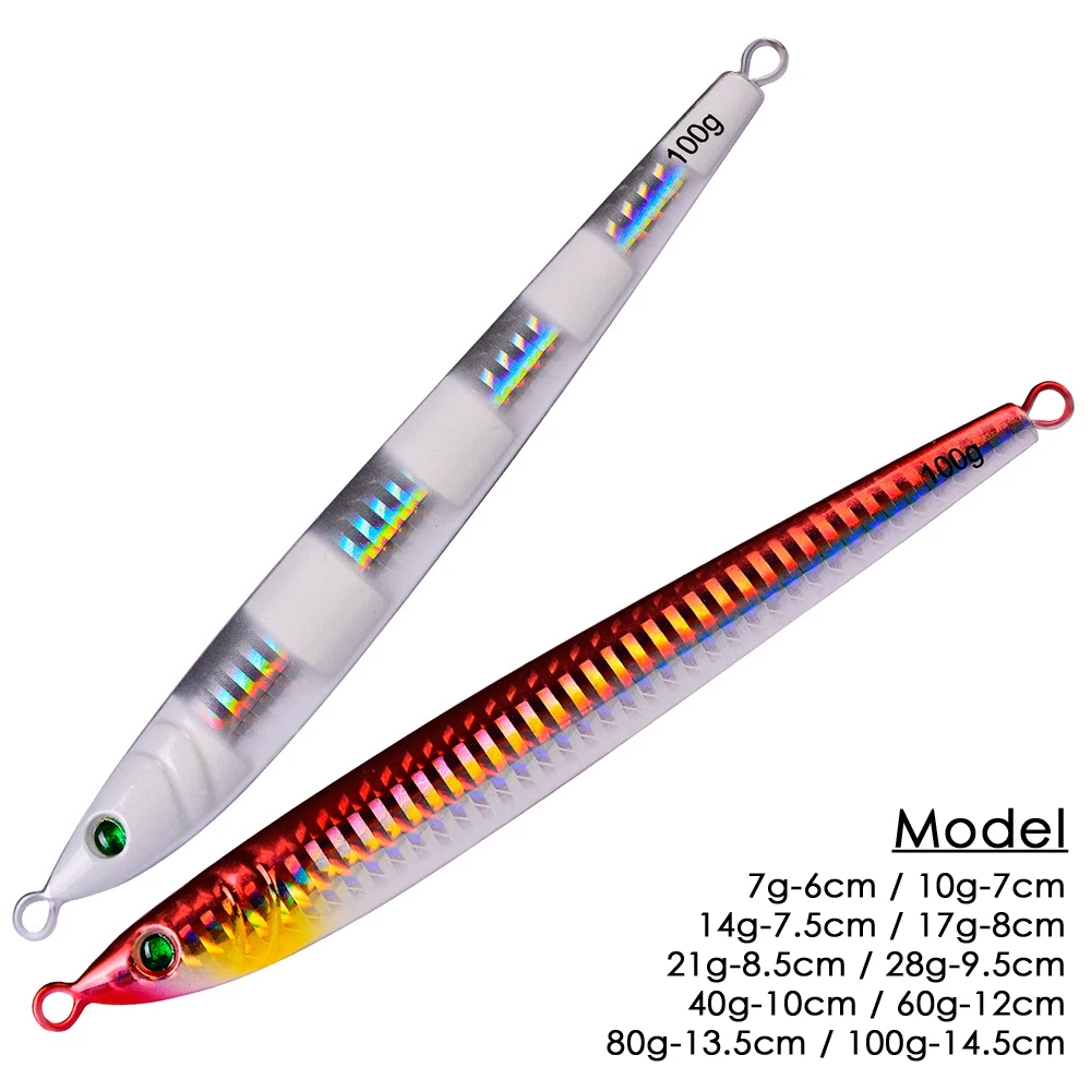 

Deep-sea boat fishing seven-color metal bottom-sinking artificial bait,80-100G lead fish lure iron plate hard bait, fishing bait