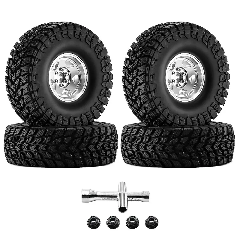 

1.9" Beadlock Wheels and Tires 1.9 RC Tire Set for 1/10 SCX10 90046 TRX4 AX103007 TRX6 D90 Gen7 8 MST VS4-10 RC Crawler,1.9 Bead