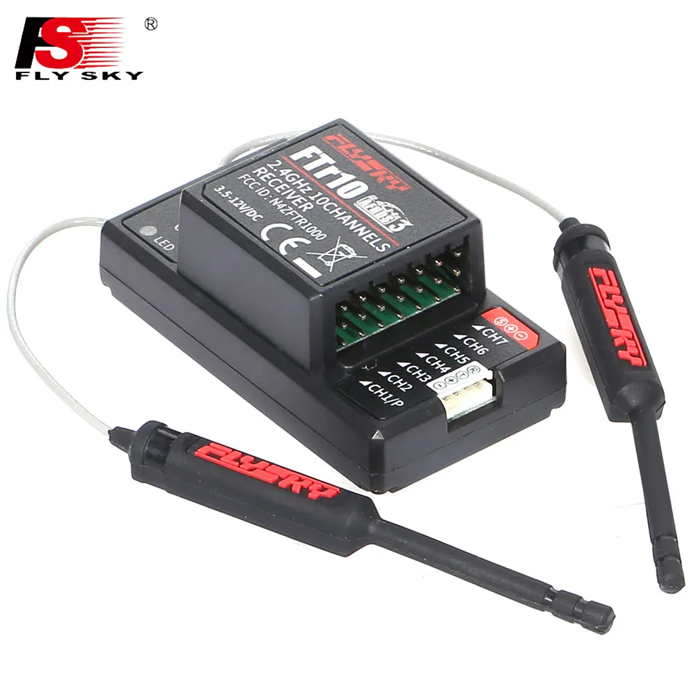 FlySky FTr10 2.4G 10CH Two-Way Dual Antenna PPM/IBUS AFHDS3 Mini Receiver for Fly-Sky PL18 FPV Racing Drone RC Part