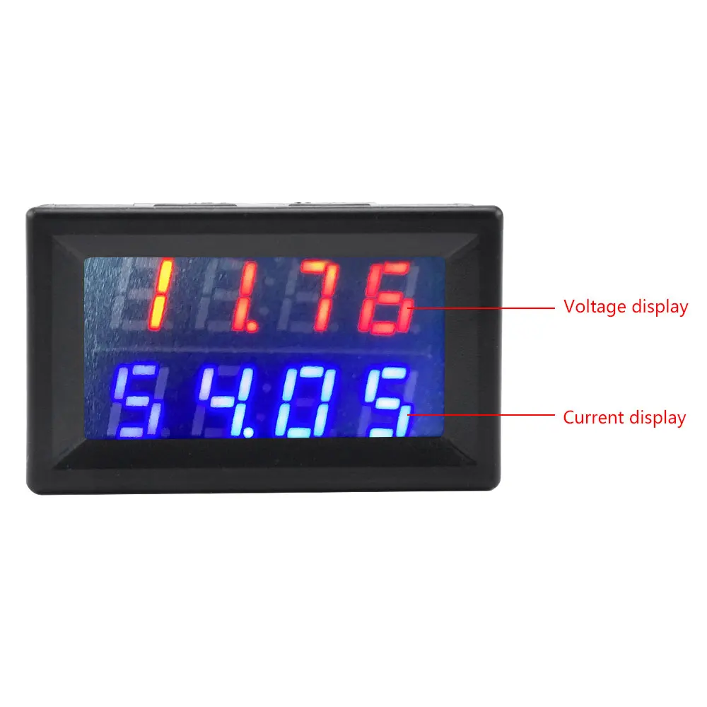 DC100V/200V 50A/100A LED Digital Voltmeter Ammeter 4 Bits 0.28‘’Dual Voltage Current Meter Volt Detector Tester Monitor for Car