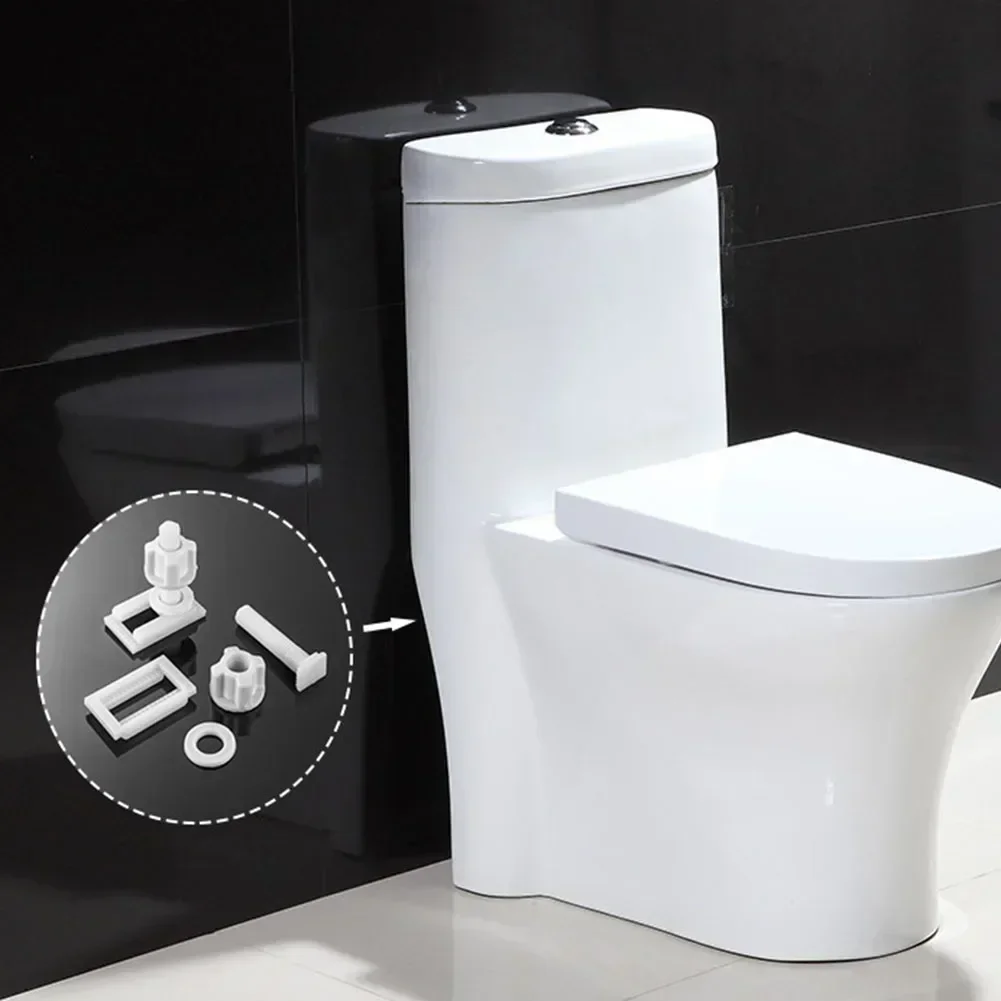 2PCS Universal Toilet Lid Hinge Screw Plastic Top And Bottom Bolt Fixing Accessorie White Toilet Seats 40*24*45MM Bathroom Parts