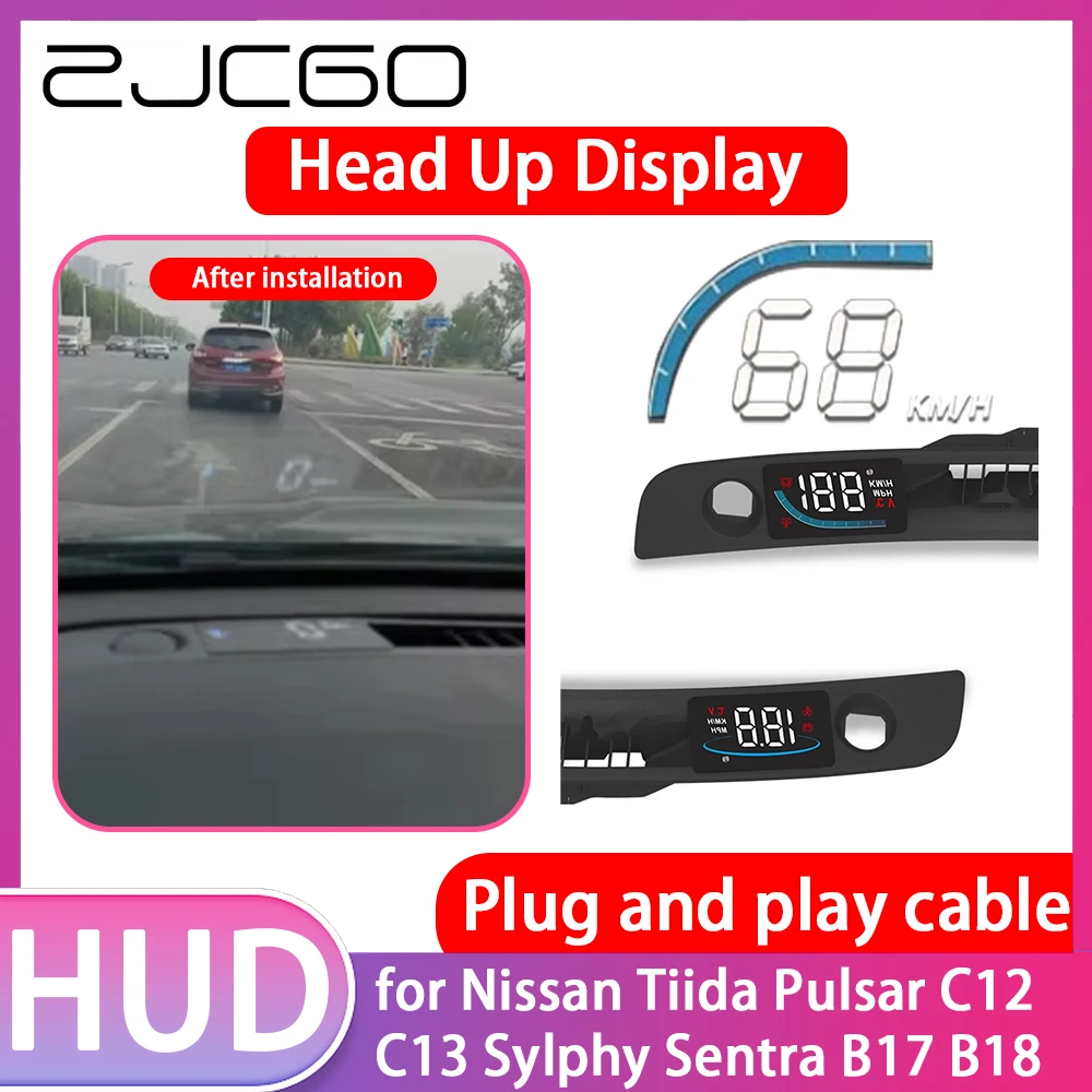 Car Special Hidden HUD Head Up Display Speedometer Speed Projector Alarm for Nissan Tiida Pulsar C12 C13 Sylphy Sentra B17 B18