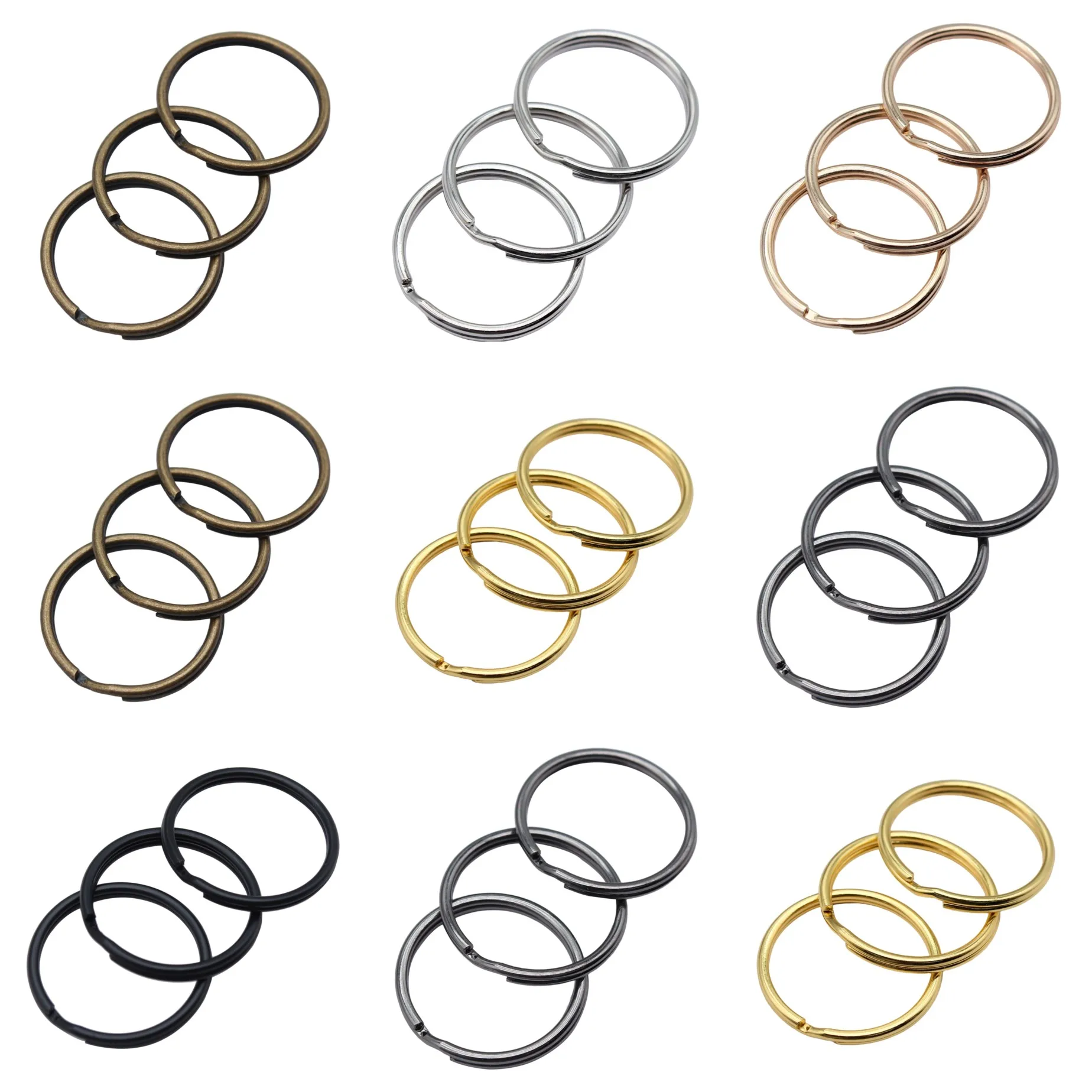 Metal Split Key Ring 15 30mm 4 Sizes 6 Colors Findings For DIY Bracelet Necklace Jewelry Making Supplies