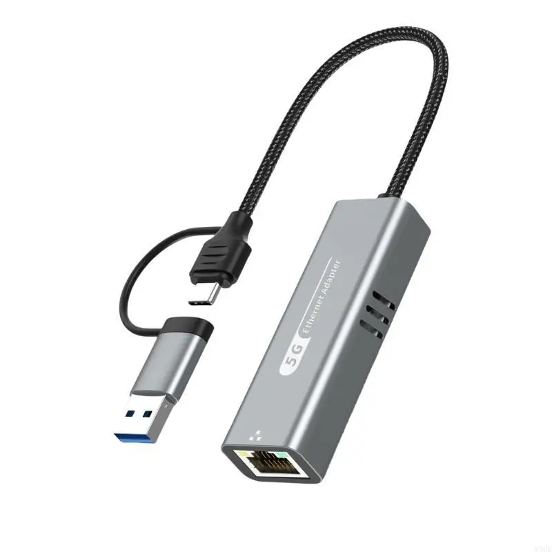 C90F 5GBPS USB Type C ถึง RJ45 Ethernet Adapter สำหรับการเชื่อมต่อในสำนักงานและสภาพแวดล้อมที่บ้าน