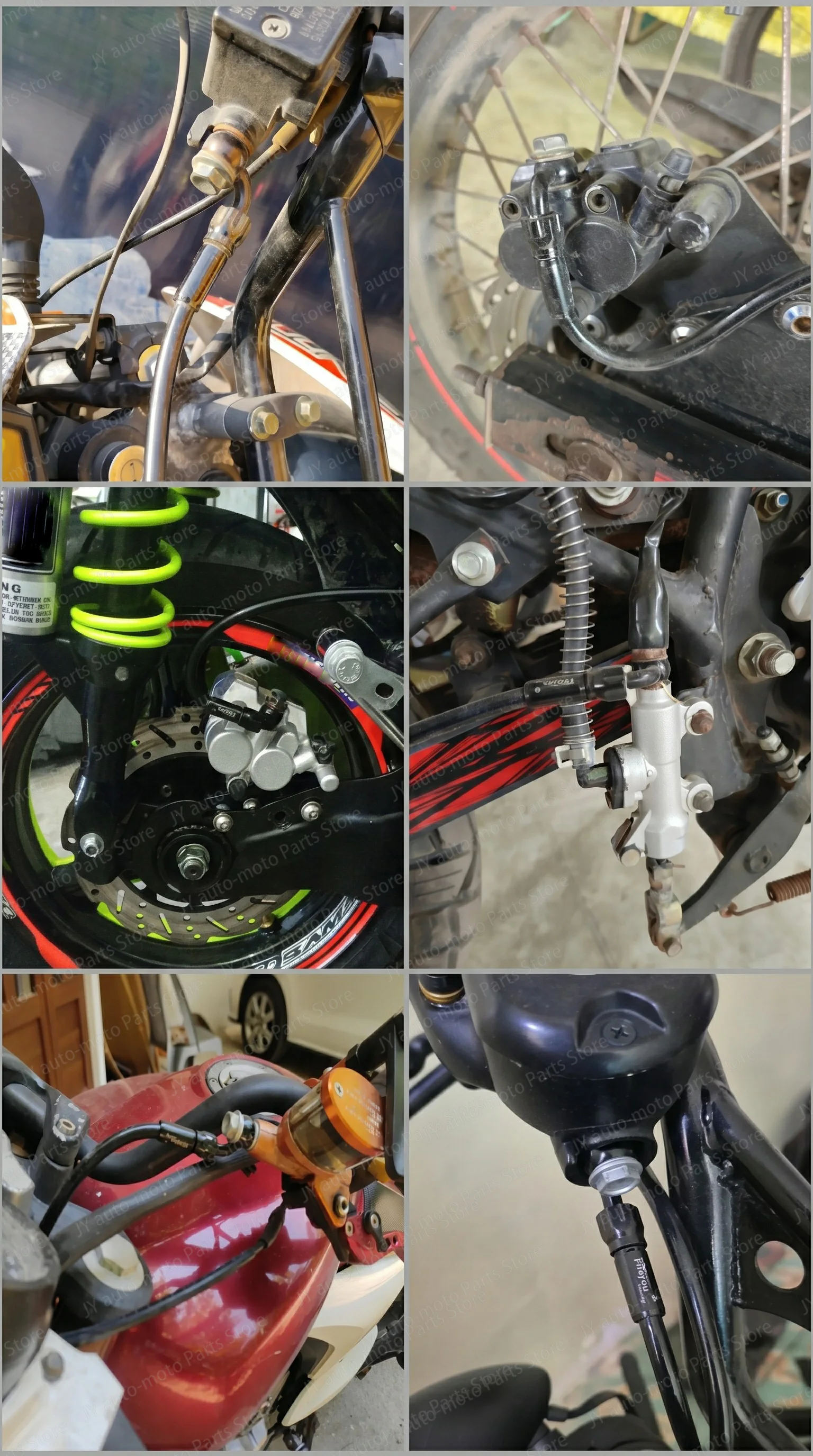M10 Geflochtener Bremsschlauch Motorrad Hydraulische Kupplungsleitung Bremszylinderleitungen für Motorräder Kawasaki Yamaha BWS Honda Dio – Detail 1