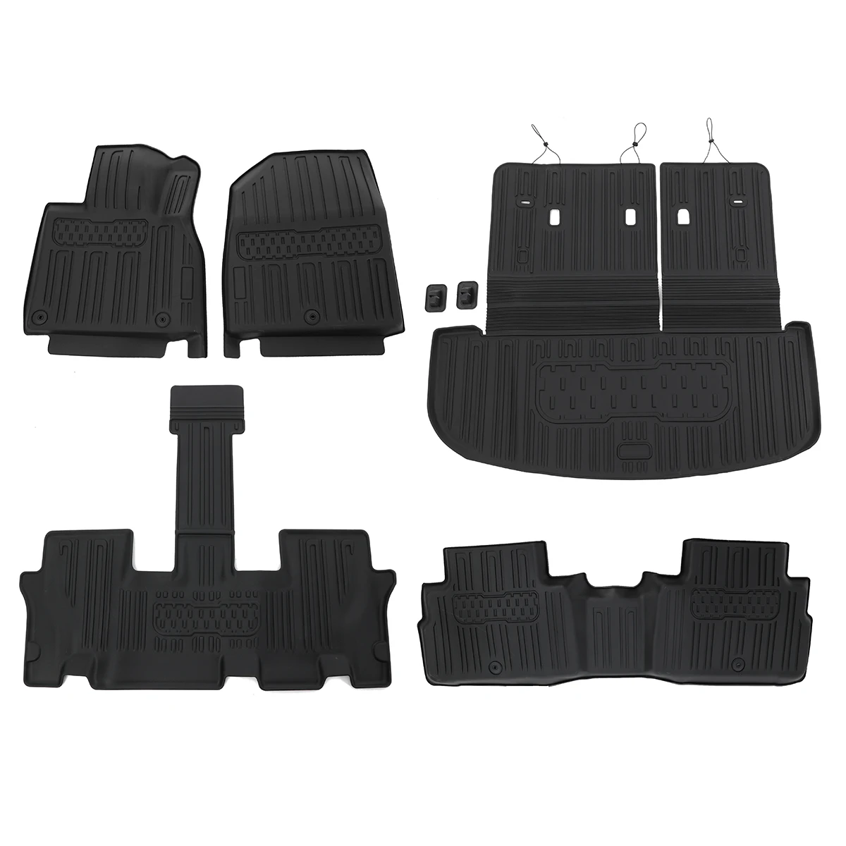 

5PCS/SET Car Floor Mats Cargo Liner For Kia Telluride 2020-2025 7/8 Passenger Seat TPE Material All Weather Protection