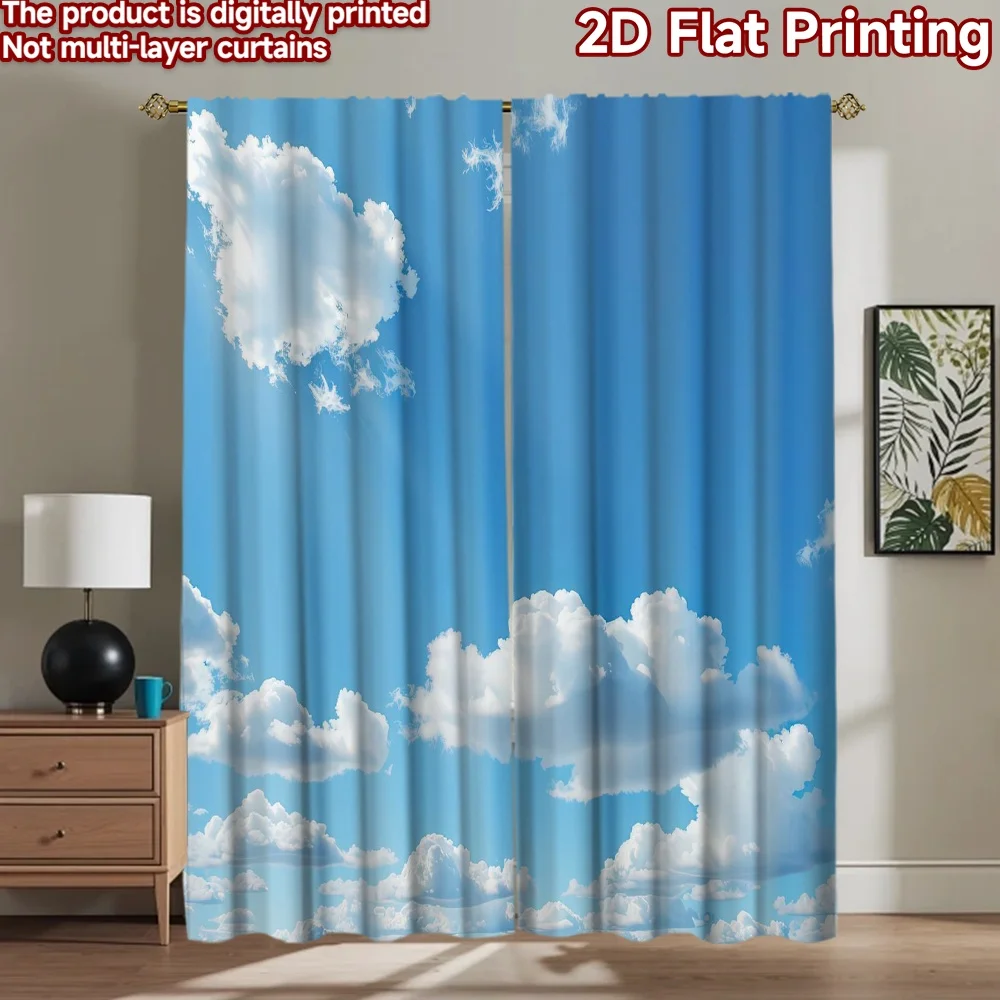 

1pc 2D flat Photography Backdrop Background Banner Fluffy Clouds in Sky 100% Polyester Family Party Decoration Use for Photo