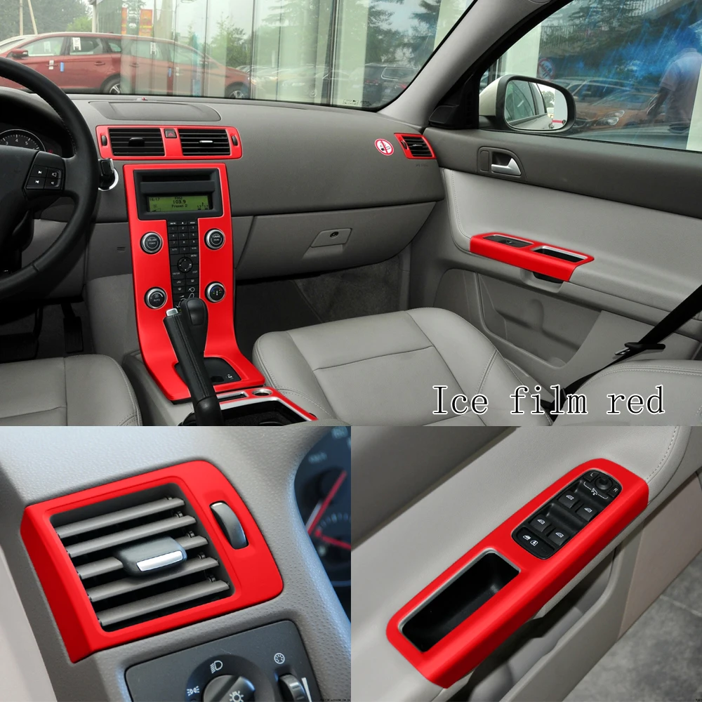 Carbon Fiber for Volvo S40 C30 V50 2008-2012 Car Film Interior Stickers Center Console Gear Dashboard Air Door Handle Lift Panel