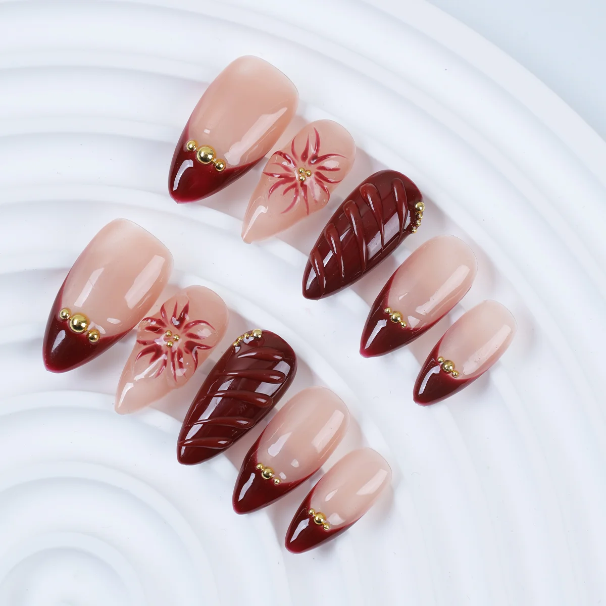 10pcs/Set Y2K Handmade Nails, - Pressed Flower Art ulasan dan harga